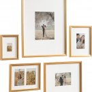 Kate and Laurel Adlynn Traditional Picture Frame Set, Set of 5, Varying Sizes, Gold,
