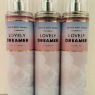 SET OF 3~NEW~Bath & Body Works LOVELY DREAMER 8 Oz Fine Fragrance Mist~VERY RARE
