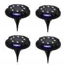 4 Pack Solar Ground Light 8LED White Solar Outdoor Lights Disk Light Waterproof