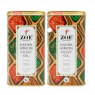 ZOE Extra Virgin Olive Oil, 1-Liter Tins (Pack of 2)