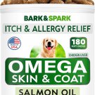 BARK&SPARK Omega 3 for Dogs - 180 Fish Oil Treats for Dog Shedding,