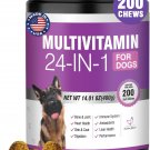 24-in-1 Dog Vitamins and Supplements 200 Ct Dogs Multivitamin Chewable