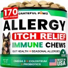Dog Allergy Relief Chews - Dog Itching Skin Relief Treatment - 170 Chews - Anti-Itch