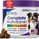 Dog Multivitamins Chewable Supplement - 22 in 1 Dog Vitamins for Itchy Skin & Coat,