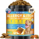 Dog Allergy Relief Chews, Dog Itching Skin Relief, 500 Crunchy Krill Center