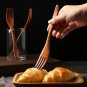 6pcs Japanese Solid Wood Forks Long Fruit Forks Dessert Forks Handmade Wooden