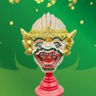 Khon Mask Hanuman, the White Monkey King from the Ramayana 5×14 cm with Base