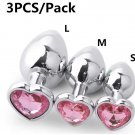 Anal Plug Heart 3 Sizes Stainless Steel Crystal Anal Plug Butt Anal Sex Toys Anal Plug Heart 3 Sizes Stainless Steel Crystal Anal Plug Butt Anal Sex Toys