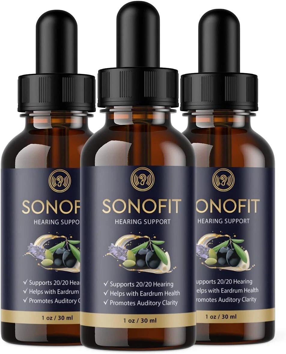 3 Pack - Sonofit Drops - For Ear Health, Hearing Support, Healthy Eardrum
