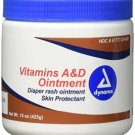 Dynarex Vitamin A&D Ointment 15 Oz. Jar For Skin Rash Tattoo Small Burns