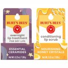 Burt's Bees Conditioning Lip Scrub and Overnight Intensive Lip Treatment, With Ceramides, 2 Jars