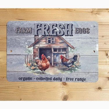 Farm Fresh Eggs Rustic Metal Sign