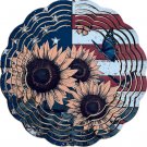 Sunflower & Butterfly American Flag Wind Spinner