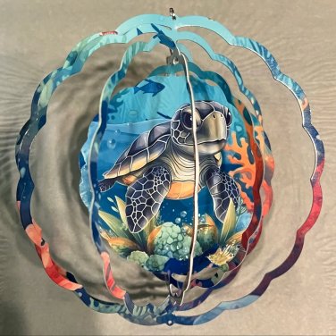 Sea Turtle Ocean Metal Wind Spinner