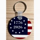 1776-2026 Patriotic Betsy RossRound Keychain