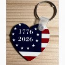 1776-2026 Patriotic Betsy Ross Heart Keychain