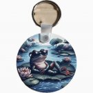 Cool Frog on Lily Pad Round Keychain