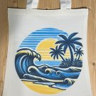 Tropical Sunset Waves Canvas Tote Bag
