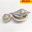 Set Wedding Thai Tray Conch Shell Jar Craft Benjarong Pearl Coating Paint Beauty Set Wedding Thai Tray Conch Shell Jar Craft Benjarong Pearl Coating Paint Beauty