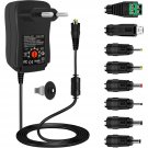 30W AC to DC Adapter 3V-12V 2A with 5V 2.1A USB Port 8 DC Plugs EU/US Plug