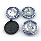 A set of FOUR Brand New Blue OEM Mercedes Benz Wheel Center Caps