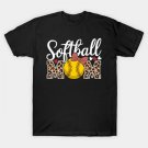 Leopard Softball Ball Mothers Day T-Shirt Leopard Softball Ball Mothers Day T-Shirt