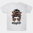 Leopard Messy Bun Mother'S Day T-Shirt