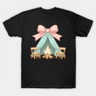 Coquette Bow Camping Camper Mothers Day Campfire Ribbon Mom T-Shirt