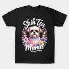 Watercolor Floral Shih Tzu Mama Dog Lovers Mother'S Day T-Shirt Watercolor Floral Shih Tzu Mama Dog Lovers Mother'S Day T-Shirt