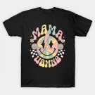 Checkered Mama Groovy Smile Mom Mother'S Day T-Shirt