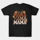 Retro Leopard Mama Cute Mom Retro Coquette Bow Mother'S Day T-Shirt