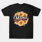 Cute Mama Cow Print Sunflower Mother'S Day T-Shirt