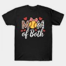 Mom Of Both Leopard Game Day Baseball Softball Mother'S Day T-Shirt