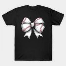 Baseball Coquette White Bow Mothers Day Sports T-Shirt
