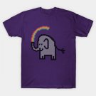 Knitted Cute Animals Elephant And Rainbow T-Shirt Knitted Cute Animals Elephant And Rainbow T-Shirt