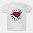 Circle Of Balanced Rainbow Cats Around Valentine Heart T-Shirt Circle Of Balanced Rainbow Cats Around Valentine Heart T-Shirt