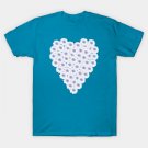 Periwinkle Blue And White Floral Heart Valentines Day T-Shirt