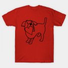 Cute Dog With Heart Line Drawing Valentines Day T-Shirt