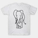 Big Animals Elephant With Heart Outline For Valentines Day Graphic T-Shirt