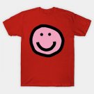 Minimal Happy Smiley Face Pink T-Shirt Minimal Happy Smiley Face Pink T-Shirt