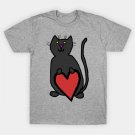 Black Cat With Heart T-Shirt