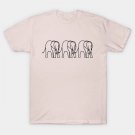 Three Baby Elephants Outline T-Shirt