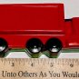 Large Tractor Trailer Semi-Truck Scarlet-Blue Green-Yellow Green Coloring Crayon-Birthday B