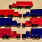 Large Tractor Trailer Semi-Truck Scarlet-Blue Green-Yellow Green Coloring Crayon-Birthday B