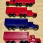 Large Tractor Trailer Semi-Truck Scarlet-Blue Green-Yellow Green Coloring Crayon-Birthday B