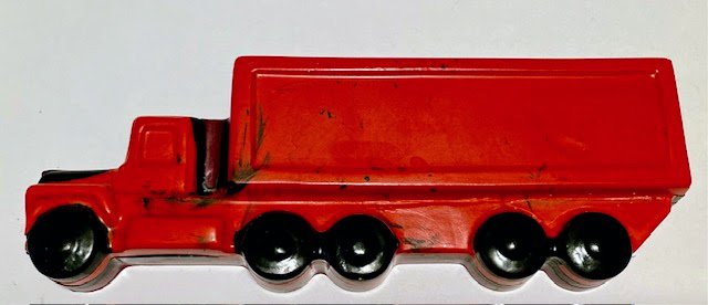 Large Tractor Trailer Semi-Truck Layered Red Orange-Blue Violet-Red Violet Coloring Crayon Birthday