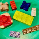 Set 20 Bricks Multiple Coloring Crayons In Brick Storage Box-Blue Box Birthday