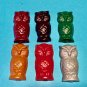 Set Six Owl Coloring Crayons-Fowl-Birds-Hawks-Birthday Party Gift
