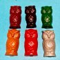 Set Six Owl Coloring Crayons-Fowl-Birds-Hawks-Birthday Party Gift