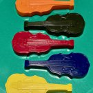 Set Five Musical Violin Coloring Crayons-Guitar Music Fiddle-Birthday Party Gift